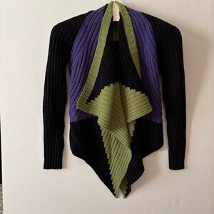 Alberto Kamali Colorblock Ribbed Cascade Sweater